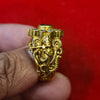 Gleaming Divinity: The Exquisite 92.5 Silver Gold-Plated Krishna Ring for Men