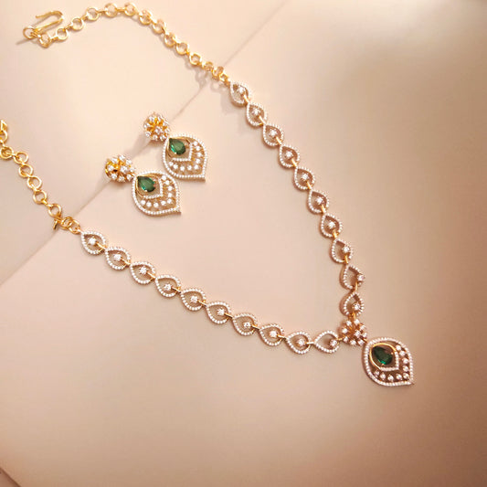 "Sparkle and Shine: Discover the American Diamond Necklace & Earring Set by Asp Fashion Jewellery"
