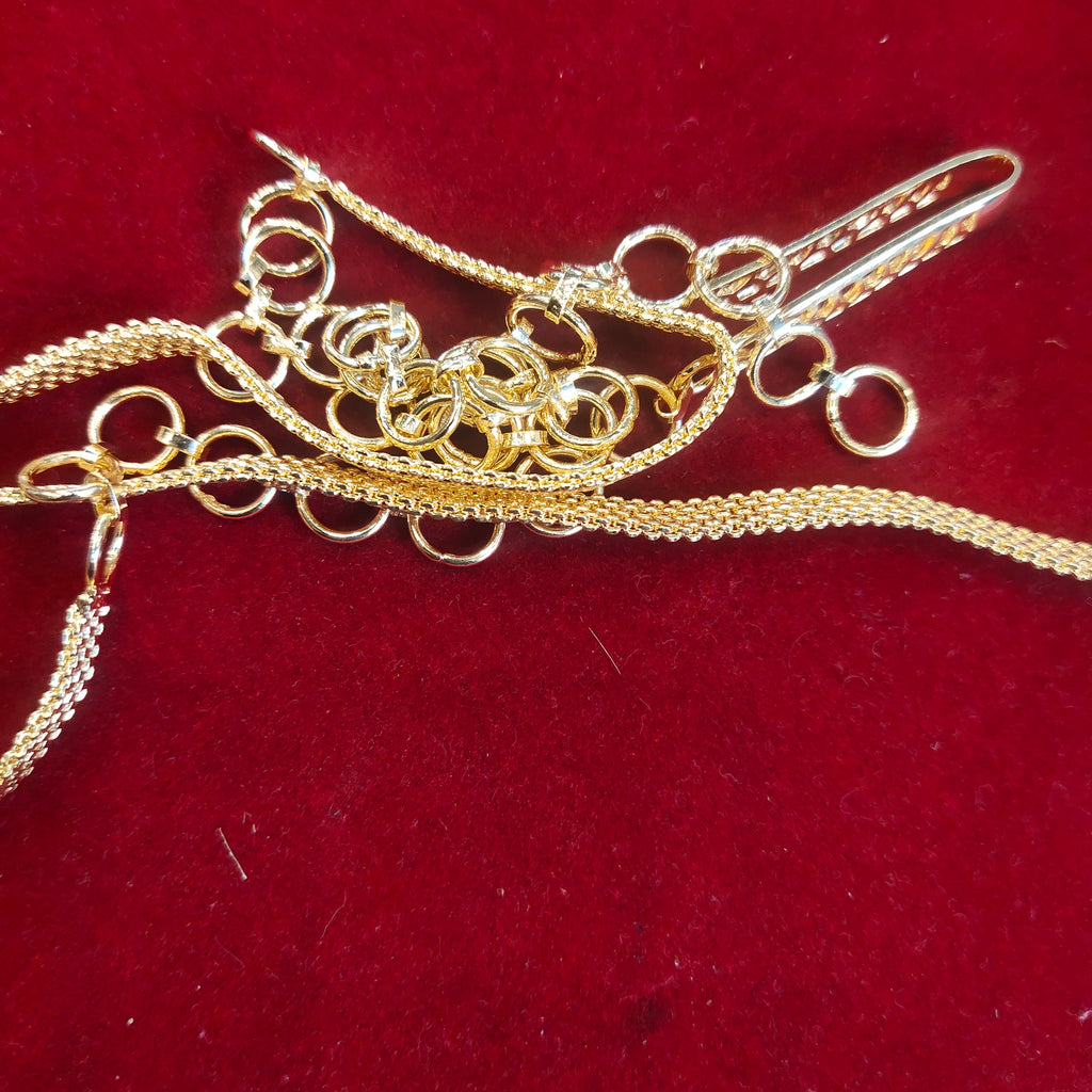 Stunning Zircon 24K Gold Plate Stylish Chain Vaddanam.