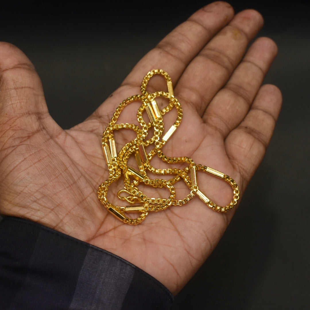 30 Inches Bitbox 24K Gold Plated Chain - Luxury Anti-Tarnish Collection