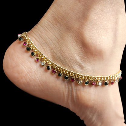 "Embrace Elegance & Tradition: Cz Panchloha Pattilu Anklets by ASP Fashion Jewellery"