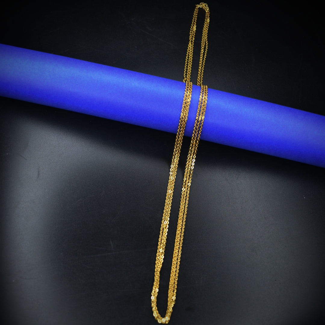 24 Inch Three Layered Chandrahar Chain - 24K Gold Plated Women's Necklace