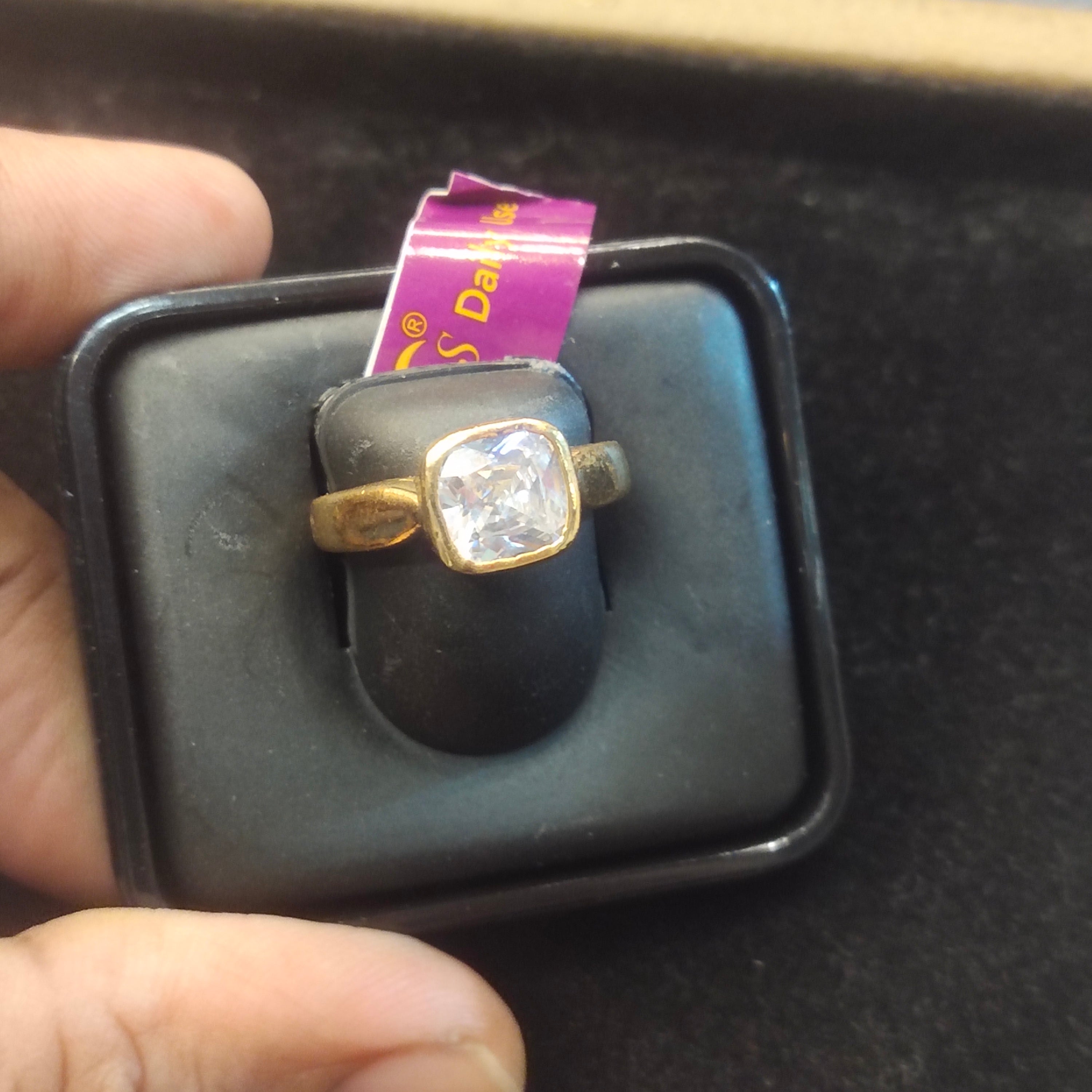 Gold White Cushion-Cut Solitaire Ring