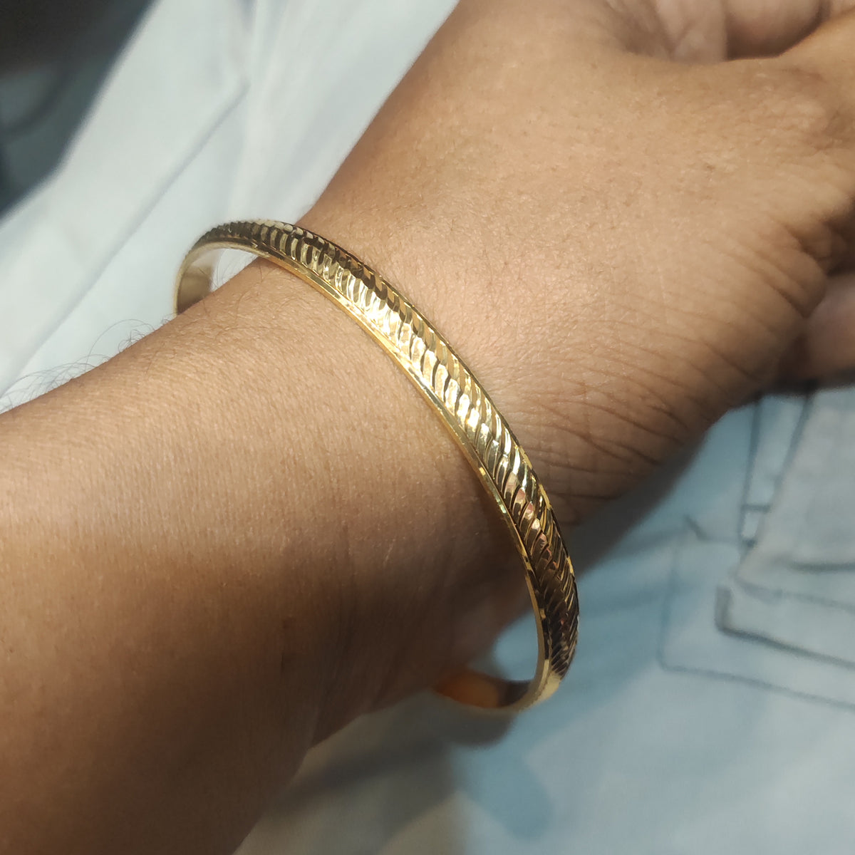 24K Gold Plated Anti-Tarnish Men's Kada for Daily Use