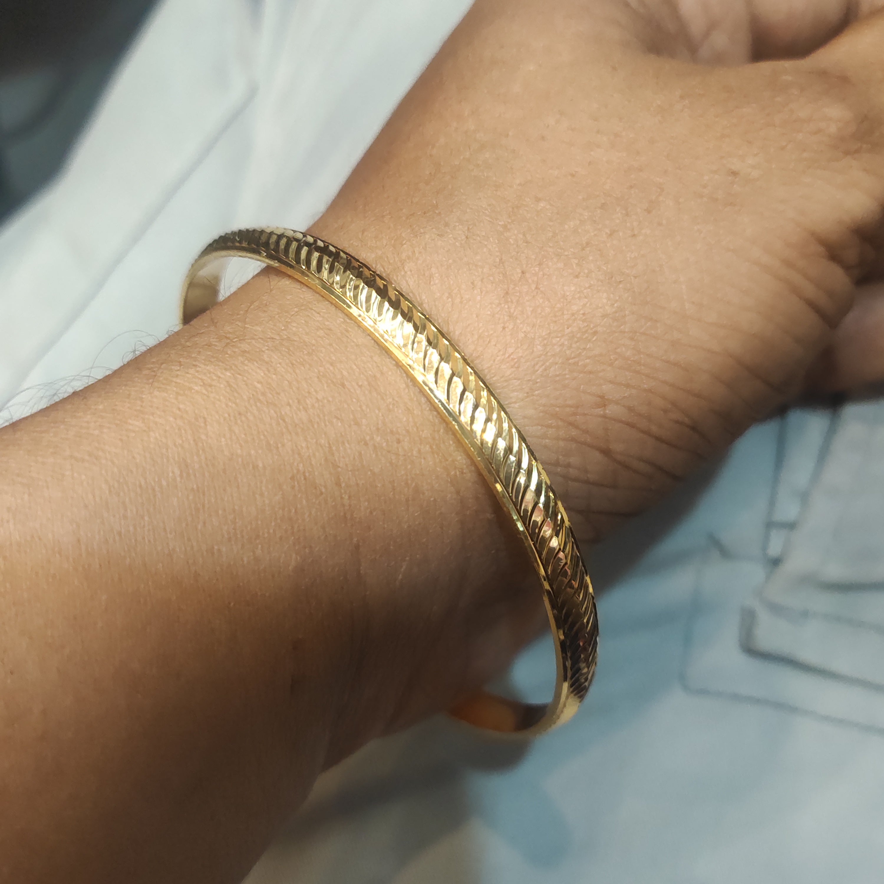 24K Gold Plated Anti-Tarnish Men's Kada for Daily Use