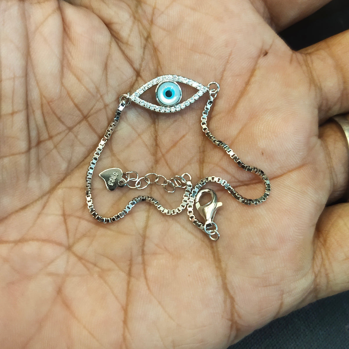 925 Sterling Silver Evil Eye Bracelet for Women