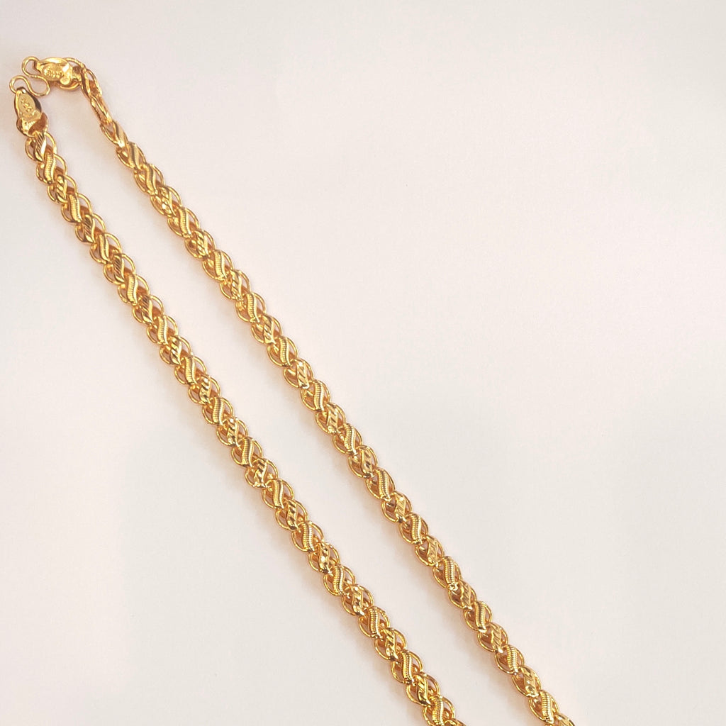 "Dapper Durability: Elevate Your Style with the Asp 24K Gold-Plated 24-Inch Chain for Men"