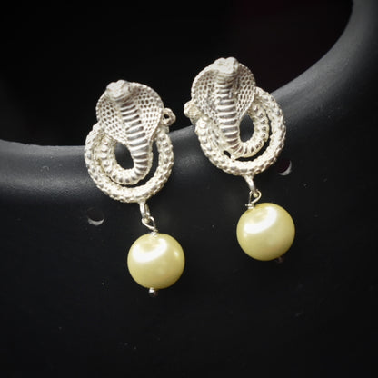 "Sleek and Stylish: Embrace Your Wild Side with Silver Snake Earrings"