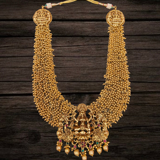 Antique Grand Long Laxmi Haram with Earings By Asp Fashion Jewellery