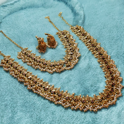 Asp Antique Rice Pearls Guttapusalu Necklace set