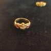 Panchaloha Ruby Goddess Lakshmi Floral Ring