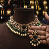 Exquisite Handcrafted Pachi Kundan Emerald Necklace Set
