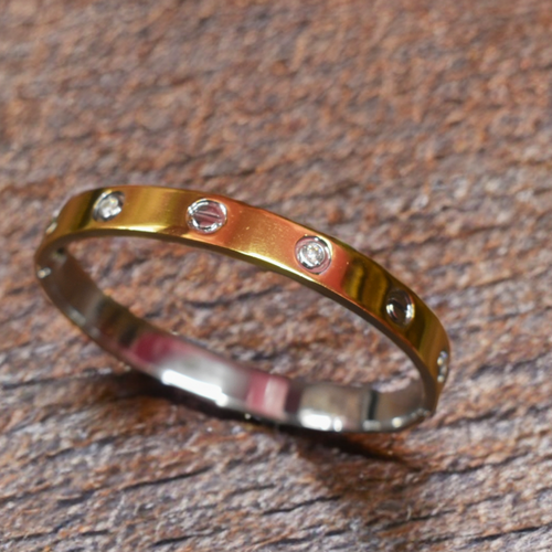 925 Silver Gold Plated Love Bangle Bracelet (Cartier Style) - Unisex