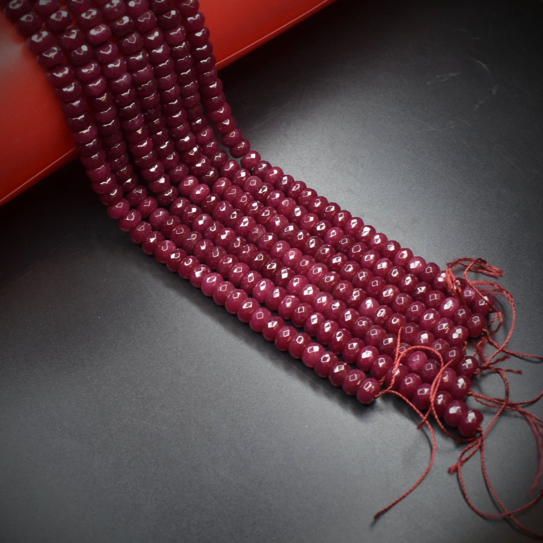 "Sparkle and Shine: Create Stunning Jewelry with Red Onyx Ruby Round Cut Beads"