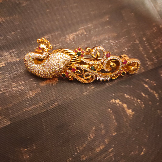 "Glamour of the Past: Rediscovering the Timeless Elegance of the Antique Peacock Hair Clip by ASP Fashion Jewellery"