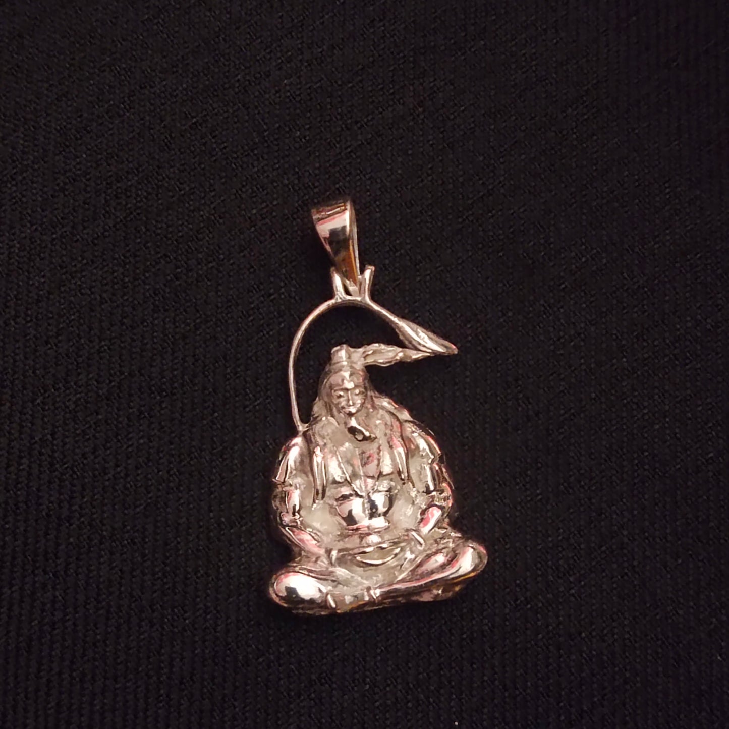 "A Divine Design: Experience Serenity with the 925 Silver Meditating Shri Hanuman Ji Pendant by Asp Silver"