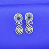 "Glimmering Grace: Sparkling Silver American Diamond Drop Earrings"