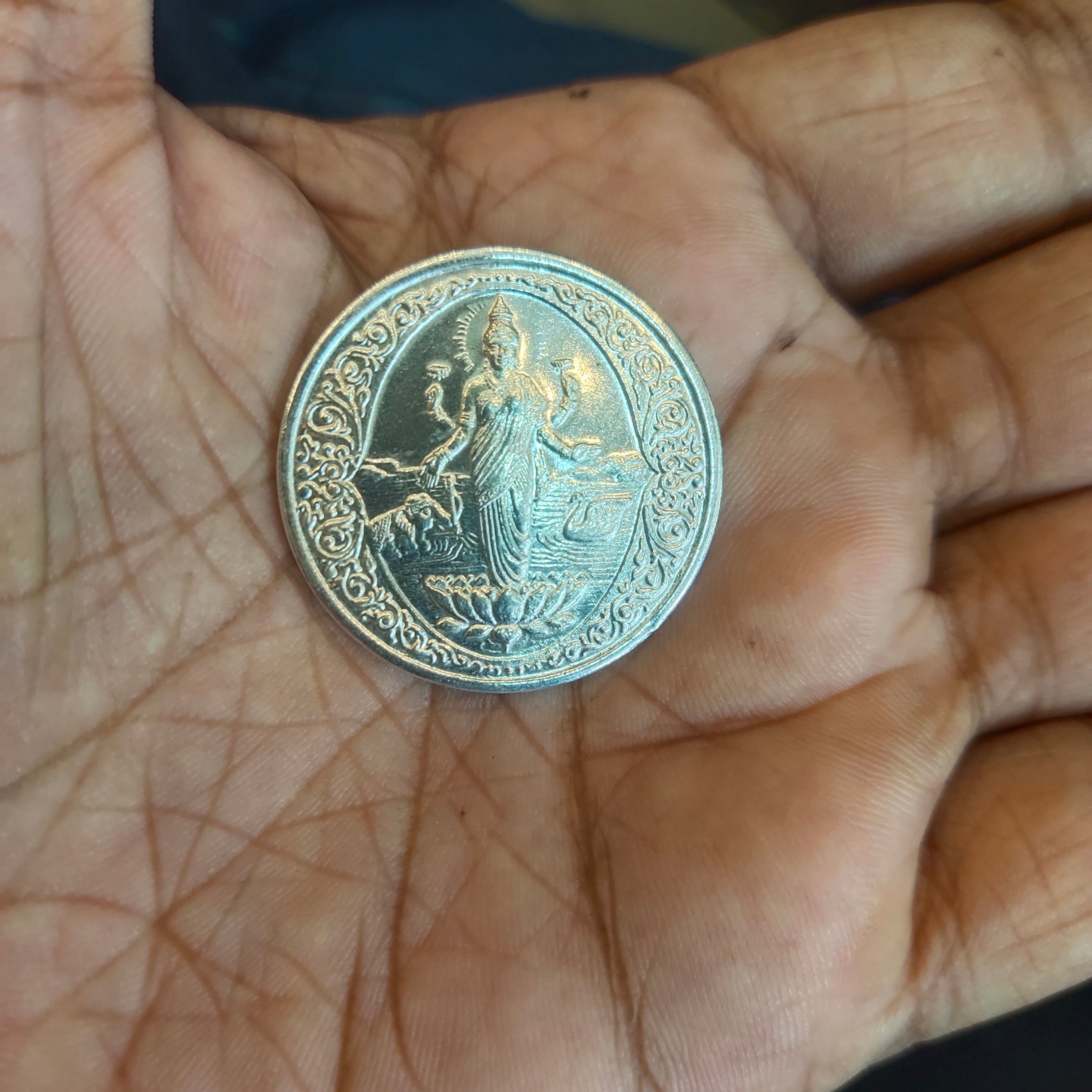 10 Grams Laxmi Silver Coin - Mata Laxmi & Shree Design
