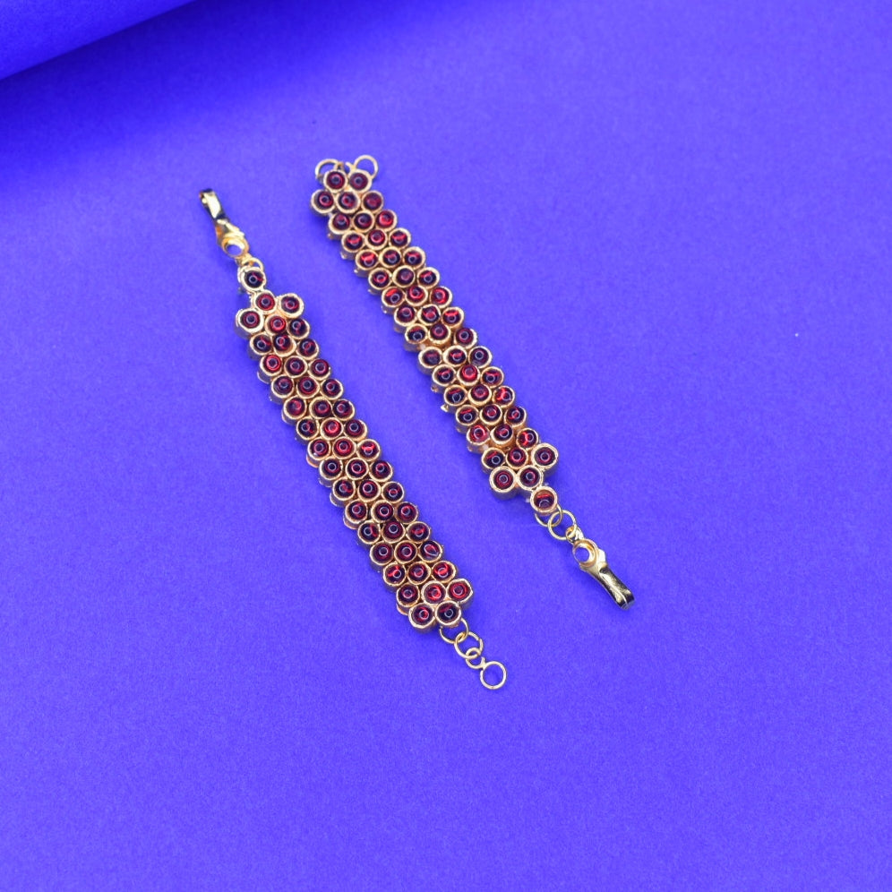 Classical Bharatanatyam Jewellery Set - 12 Piece Temple Dance Ornament Collection