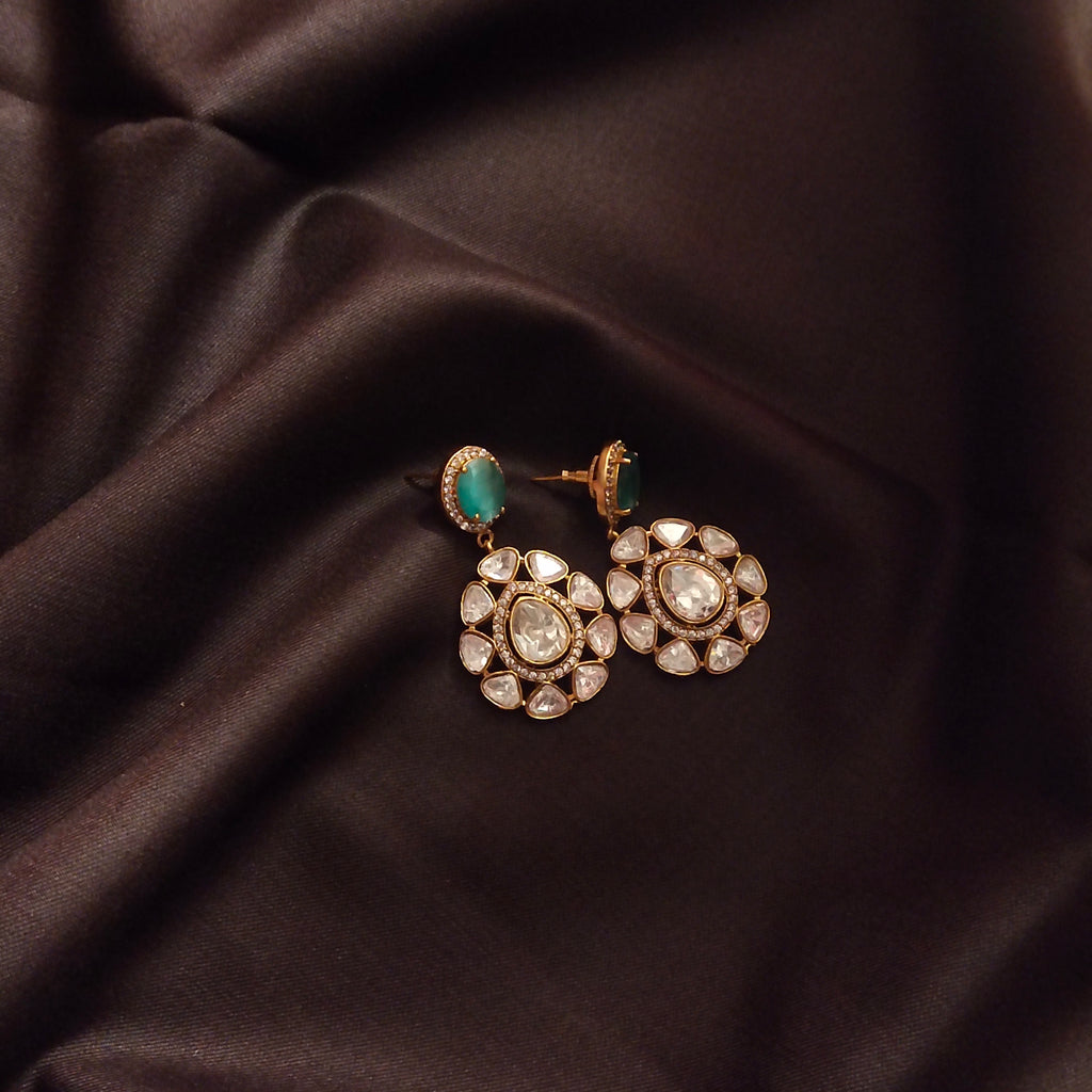 Royal Green Kundan Necklace Set with Grand Jhumka - Traditional Bridal Jewelry