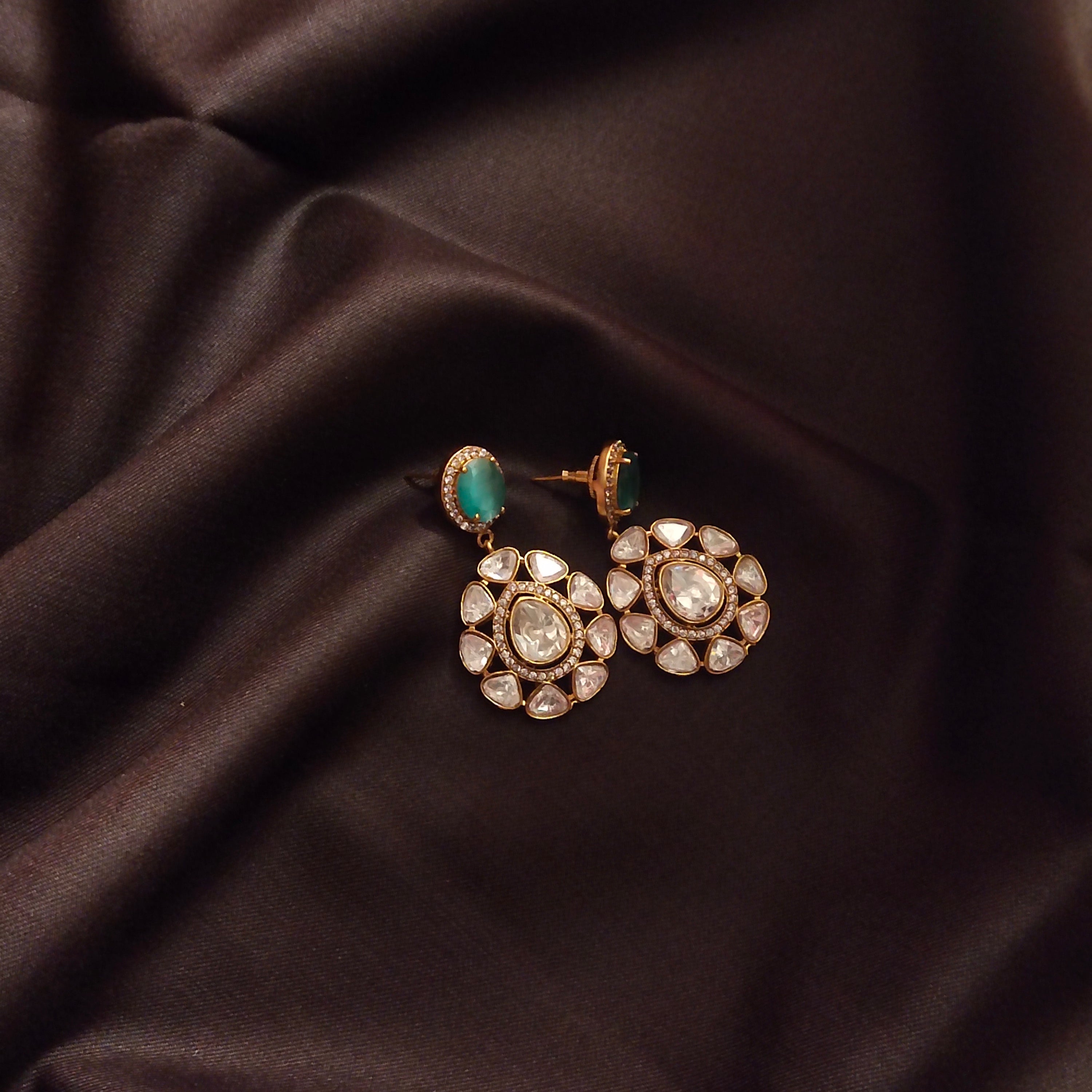 Royal Green Kundan Necklace Set with Grand Jhumka - Traditional Bridal Jewelry