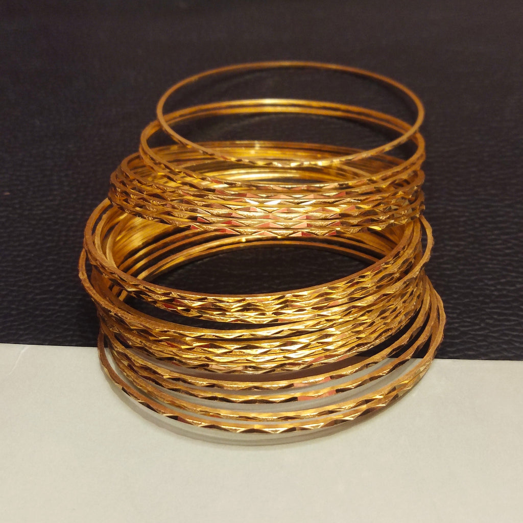Ultimate 24 Thin Bangles Set - One Gram Gold Plated | Asp Fashion Jewellery