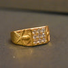 Elegant Solitaire Gold Plated Zircon Ring for Men - Size 21