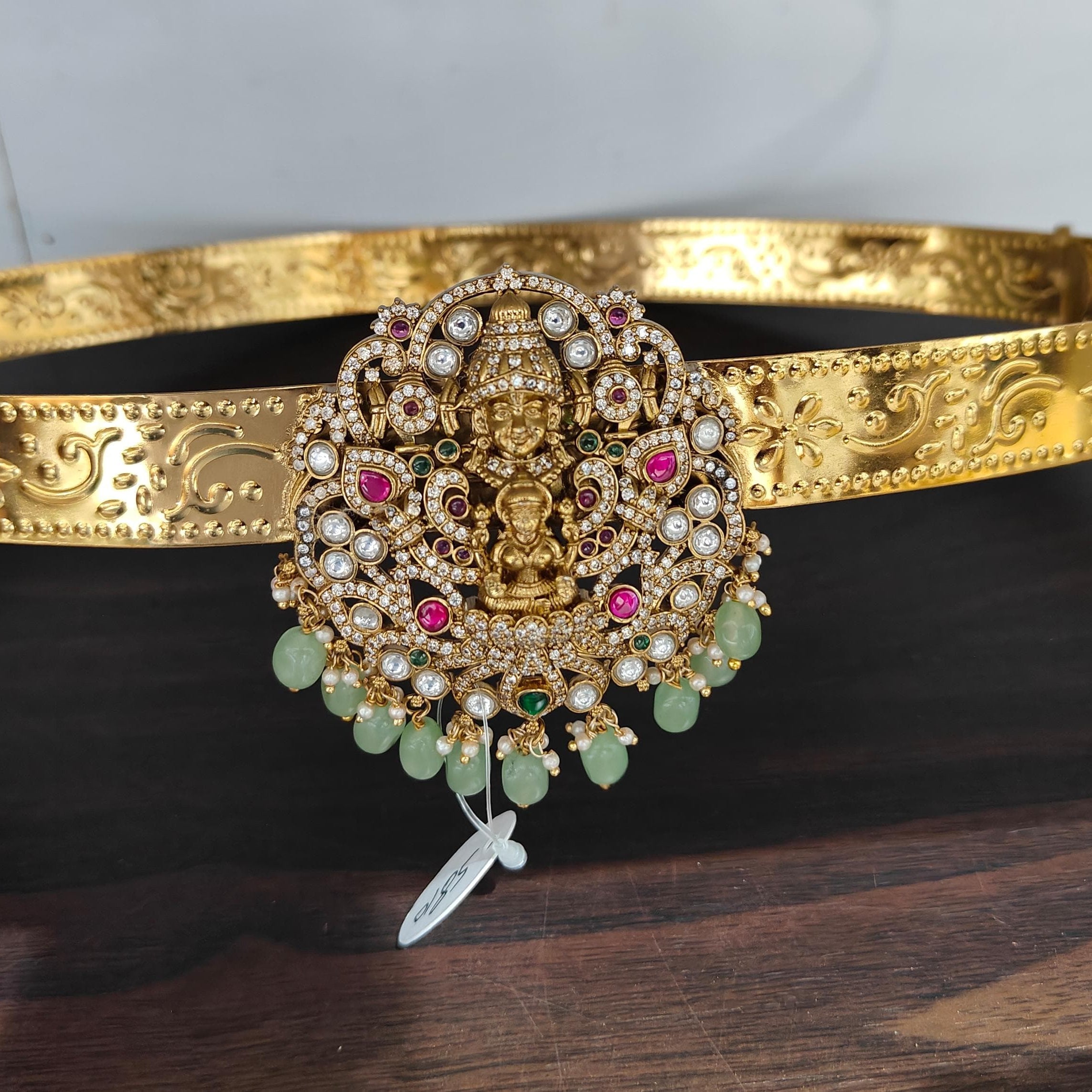 Traditional Temple Lakshmi Vaddanam 24K Gold Plated Waist Belt