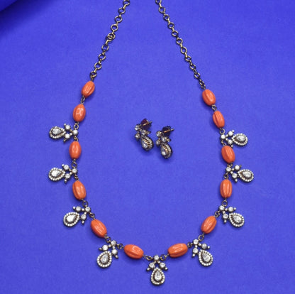 "Glamour Redefined: The Exquisite Kundan and Coral Necklace by ASP Fashion Jewellery"