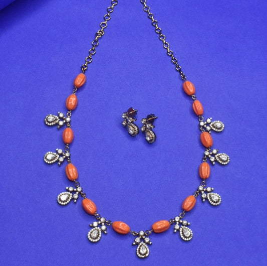 Kundan and Coral Necklace by ASP Fashion Jewellery