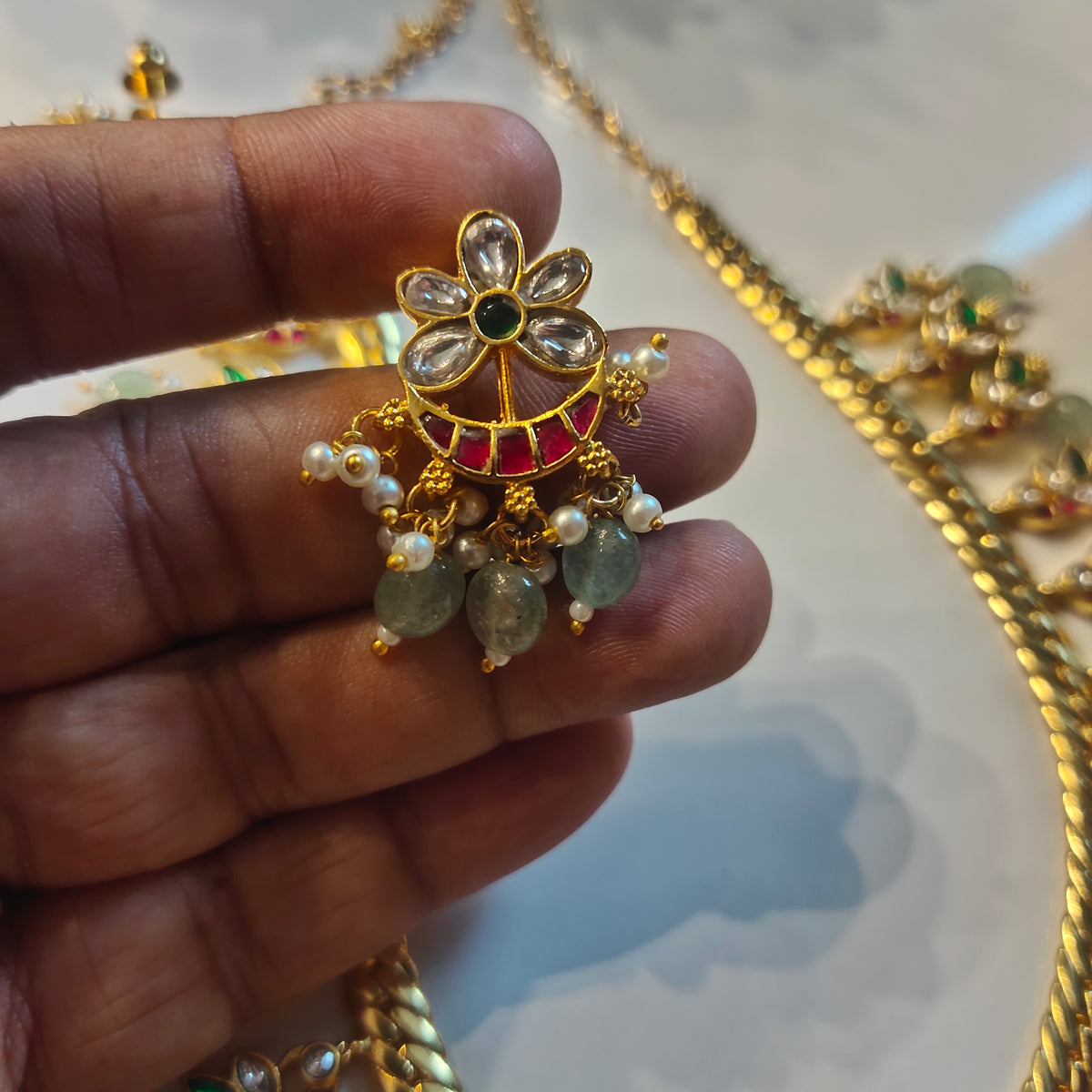 Asp Jadau Kundan Jalebi Necklace Set