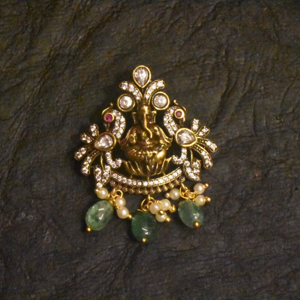 Asp Nakshi Lord Ganesha Victorian Pendant