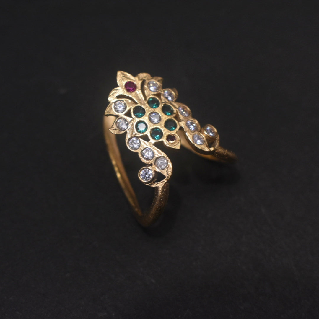 Panchloha Zircon Vanki Ring for Women - Free Size Anti-Tarnish