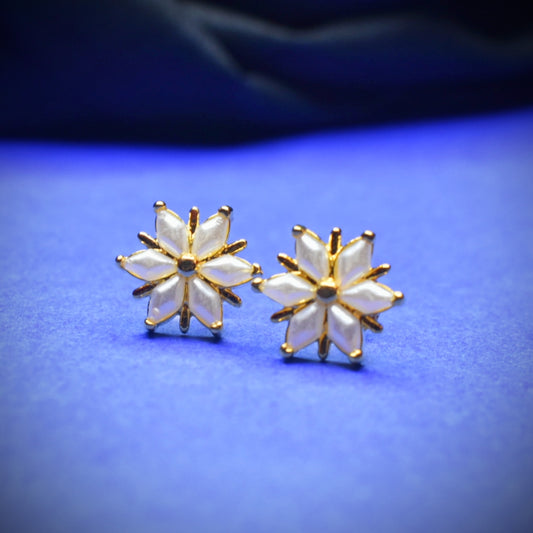 "Shine Like a Star: Stunning 24k Gold-Plated Pearl Stud Earrings from Asp Fashion Jewellery"