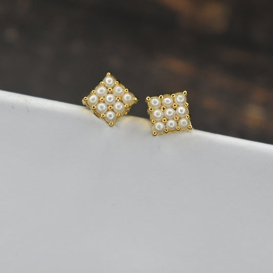Elevate Your Style with 24K Gold-Plated Pearl Stud Earrings from Asp Fashion"