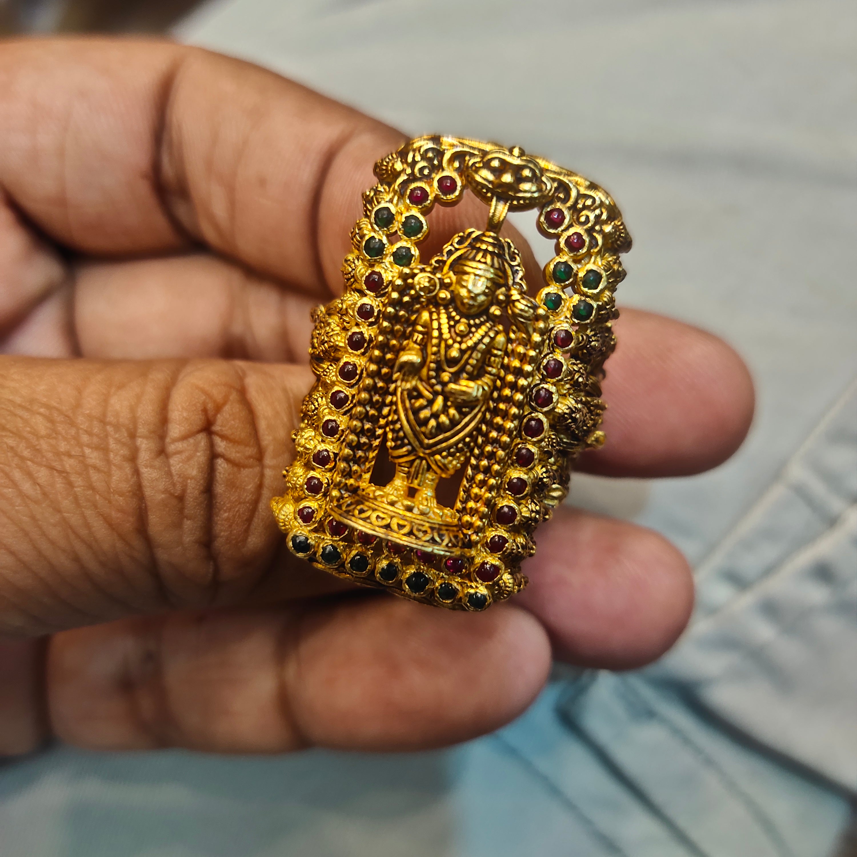 Asp Pure Silver Lord Balaji Ring With Vishnu Vishwaroop For Men