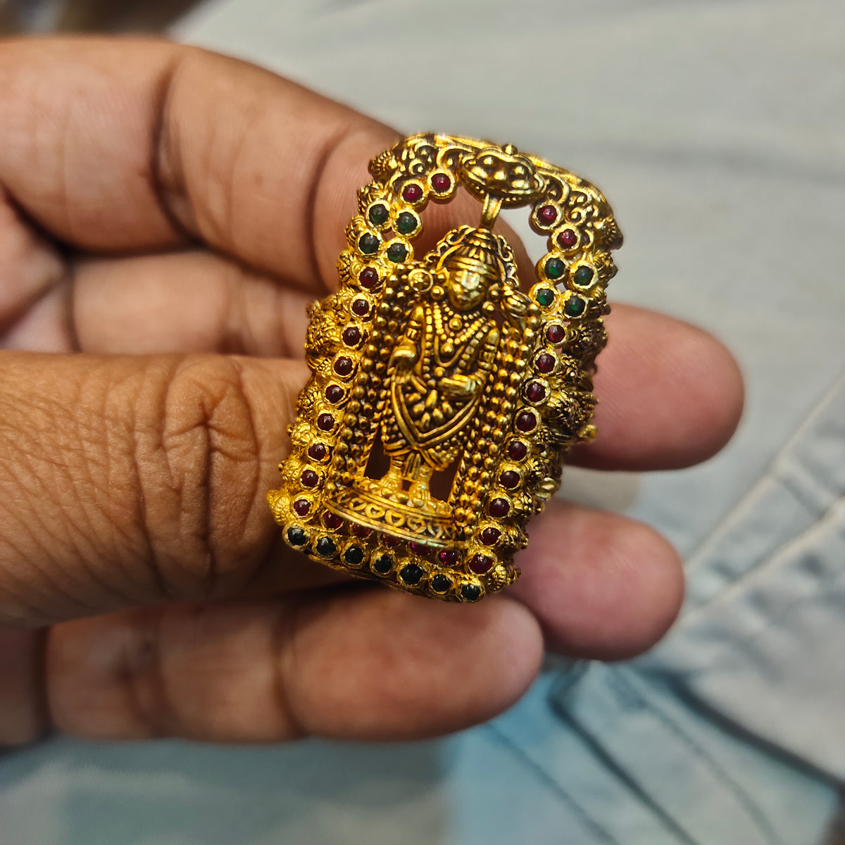 Asp Handcrafted Pure Silver Lord Balaji Ring With Vishnu Vishwaroop for Men