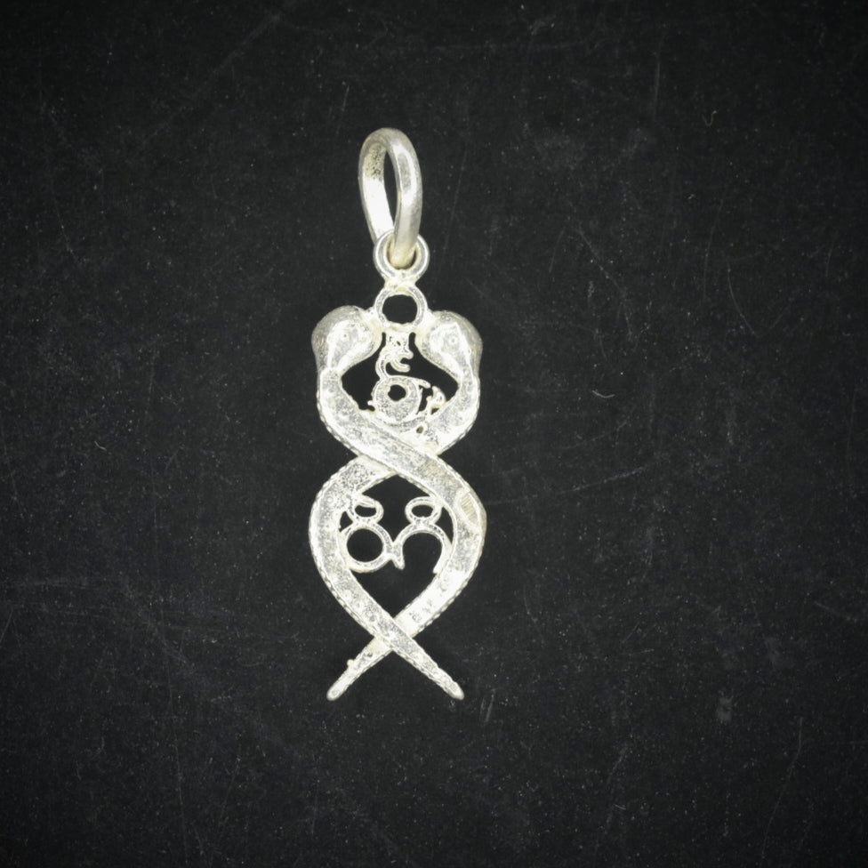 Nag Nagin Joda Silver Locket - Sacred Snake Couple Pendant for Protection & Prosperity