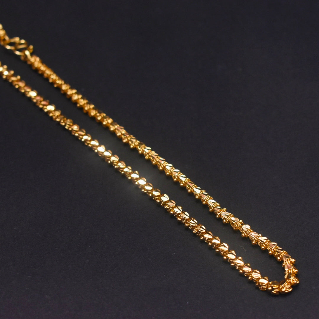 24K Gold Plated Chandramukhi Chain - 24 Inches