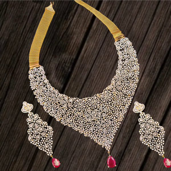 White Diamond Cz Choker Set By Asp Fashion Jewellery