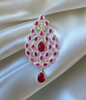 Red Zircon Diamond Brooch for Indian Groom Turban