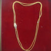 Gold Chain Necklace with Side Pendant