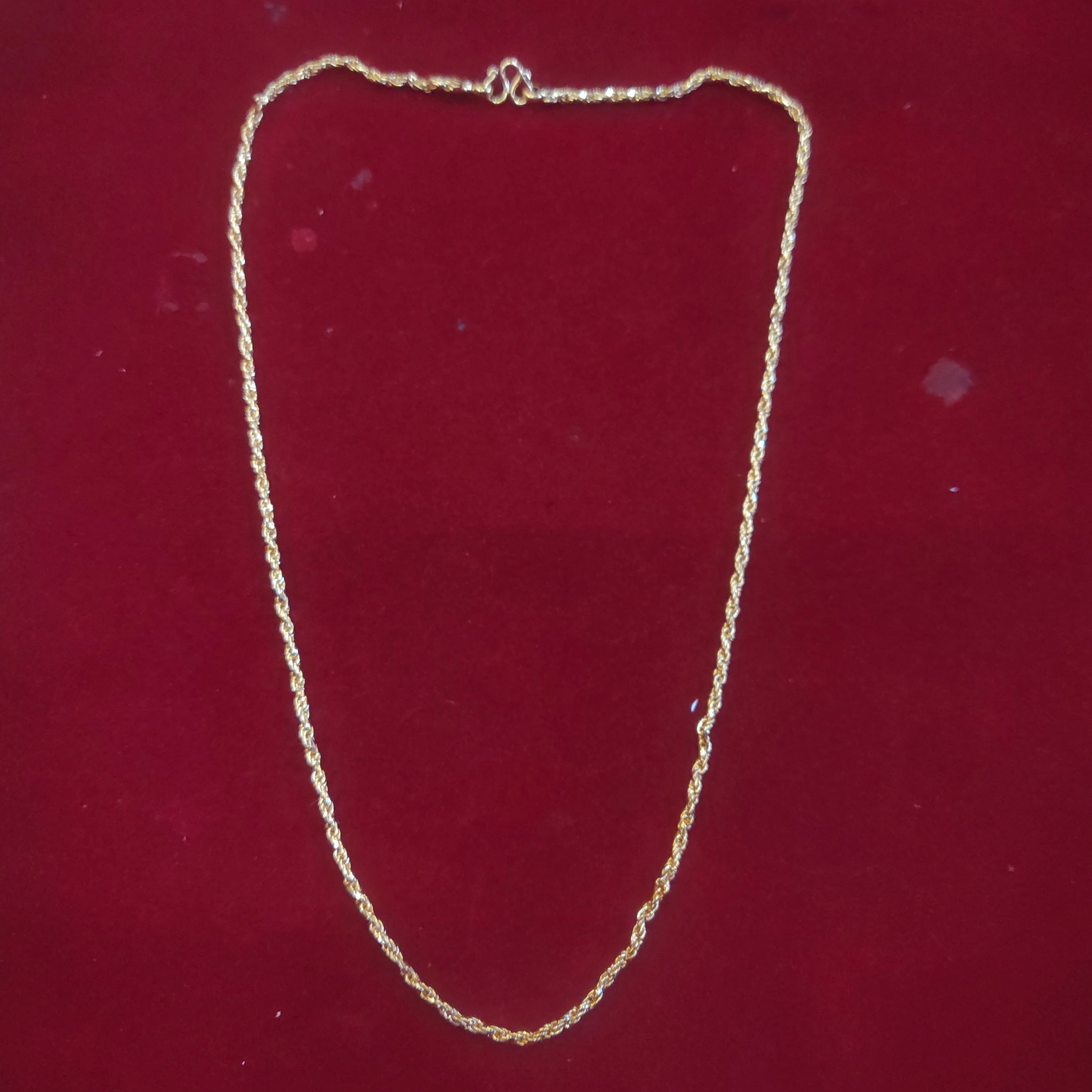 Gold Rope Chain Necklace - 18 Inches