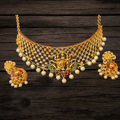 Asp Fashion Jewellery Cz Ram Parivar Matte Choker Set
