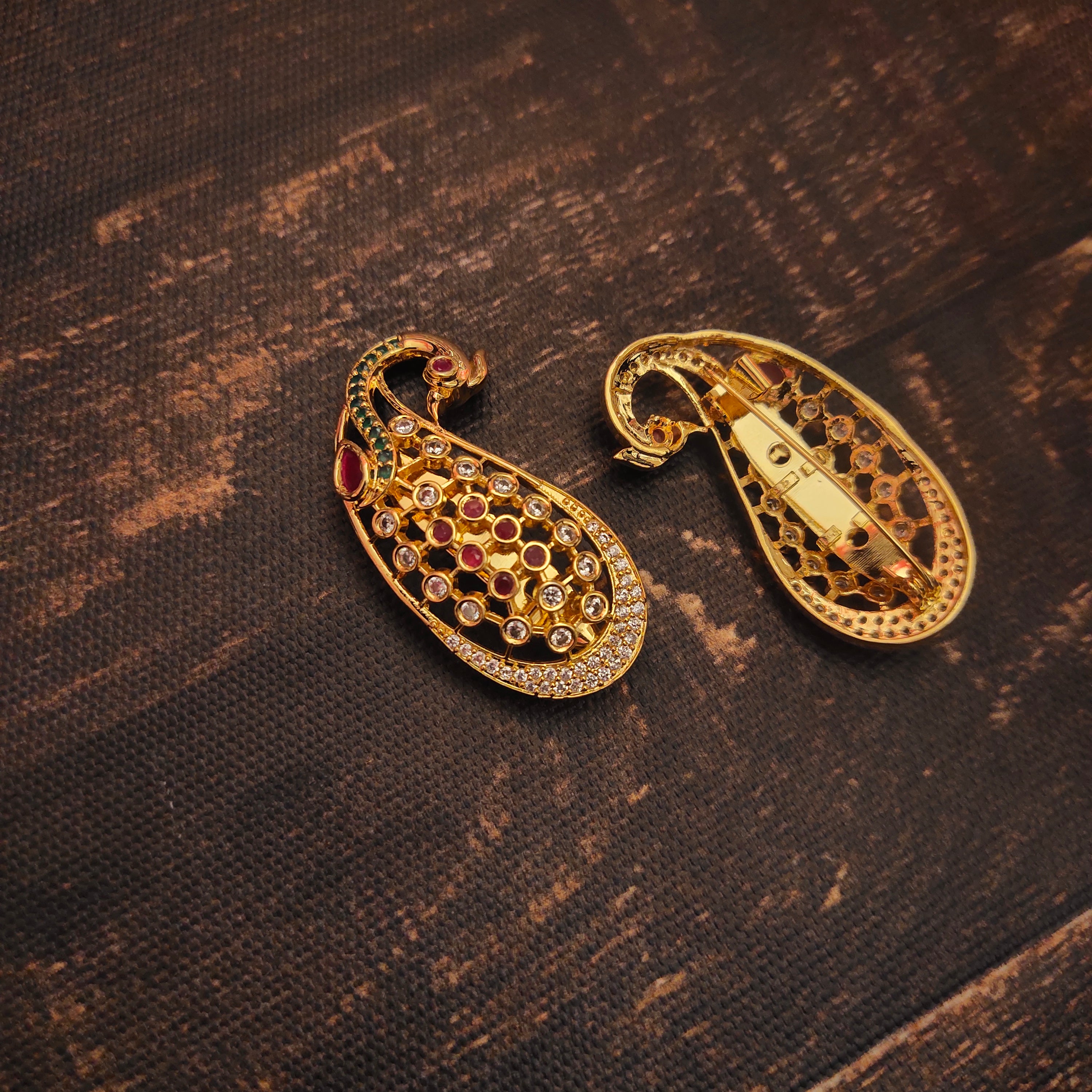 "Sparkling Elegance: The Exquisite Zircon Saree Pin by Asp Fashion Jewellery"