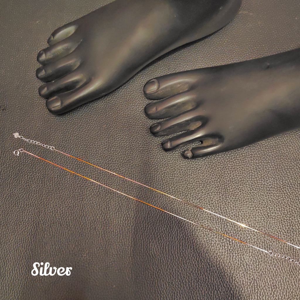 925 Sterling Silver Triple Tone Anklets - Gold & Rose Gold Plated