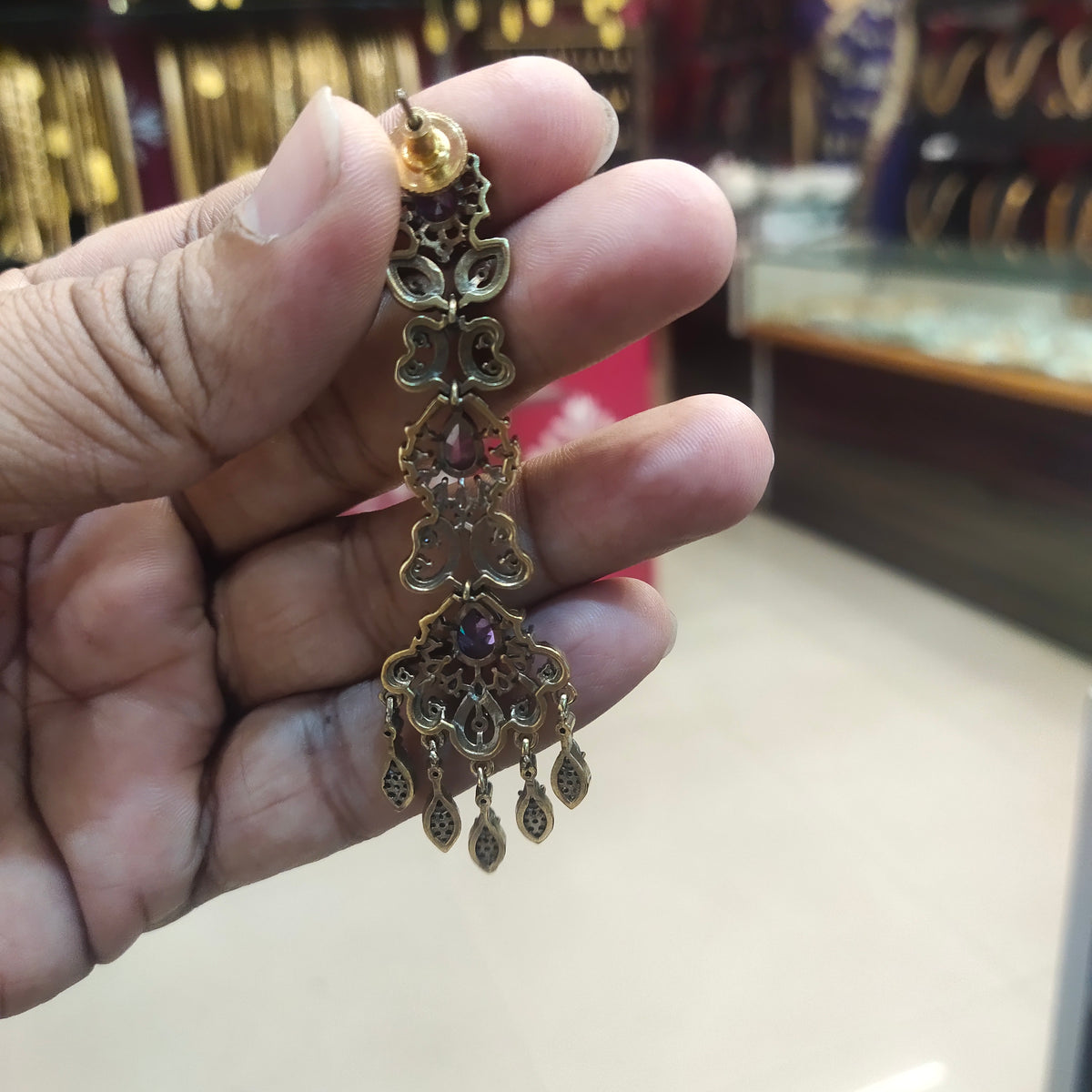 Asp Victorian Zircon Chandelier Earrings