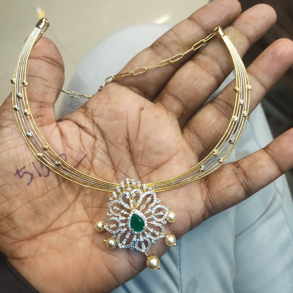 925 Sterling Silver Hallmarked Blossom Kante with Diamond Replica Pendant & Matching Studs