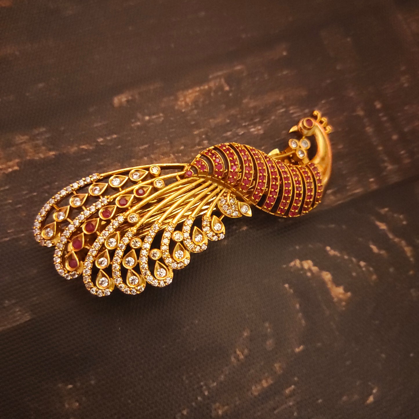 "Exquisite Elegance Unveiled: The Antique Peacock Hair Clip by ASP Fashion Jewellery"