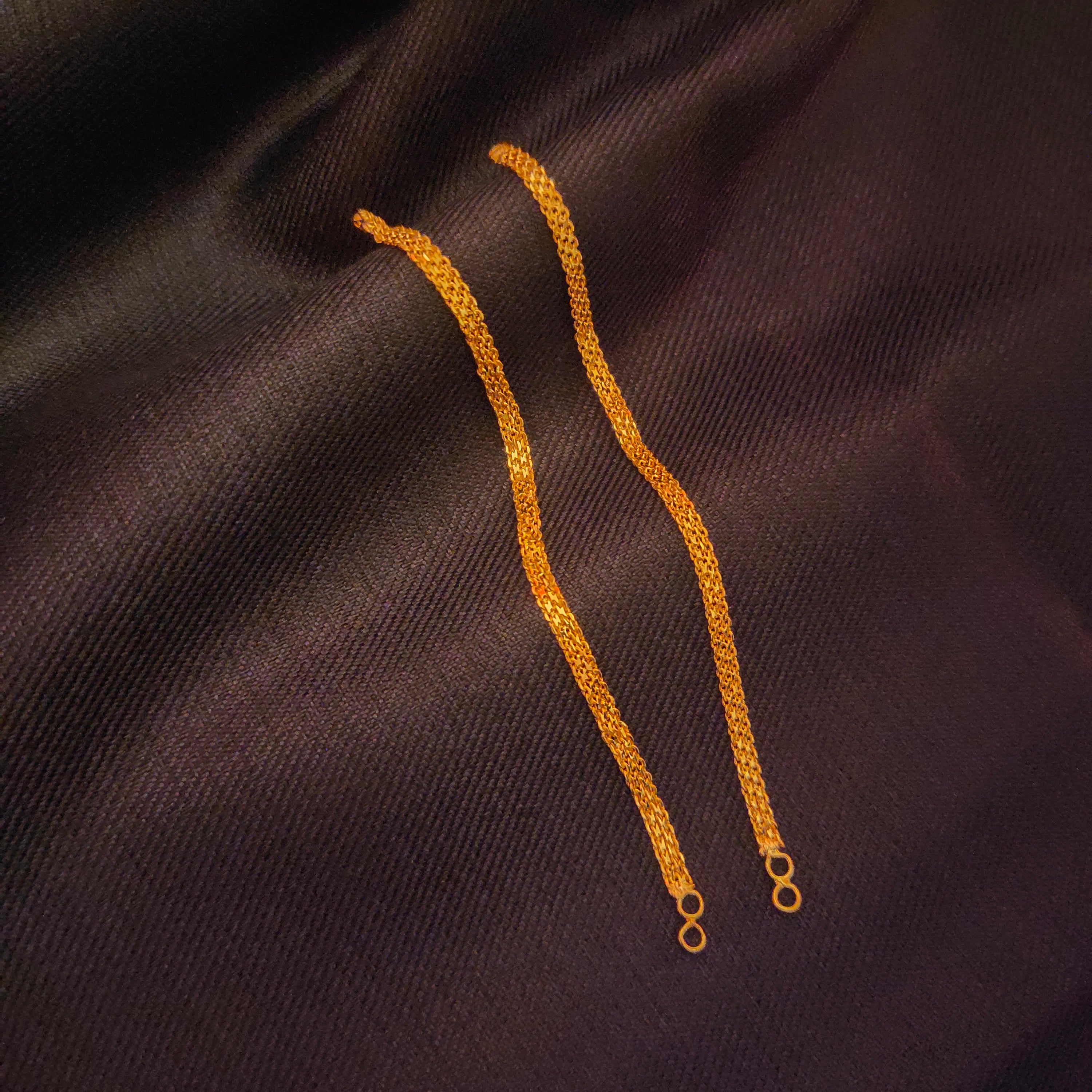 Gold Plated Matillu Ear Chains Set - Elegant Bridal Accessory